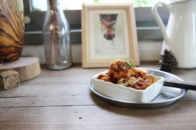 aromatic homemade meal on table